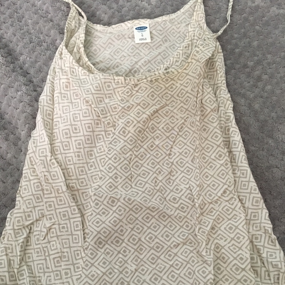 Old Navy white and grey design tank top
